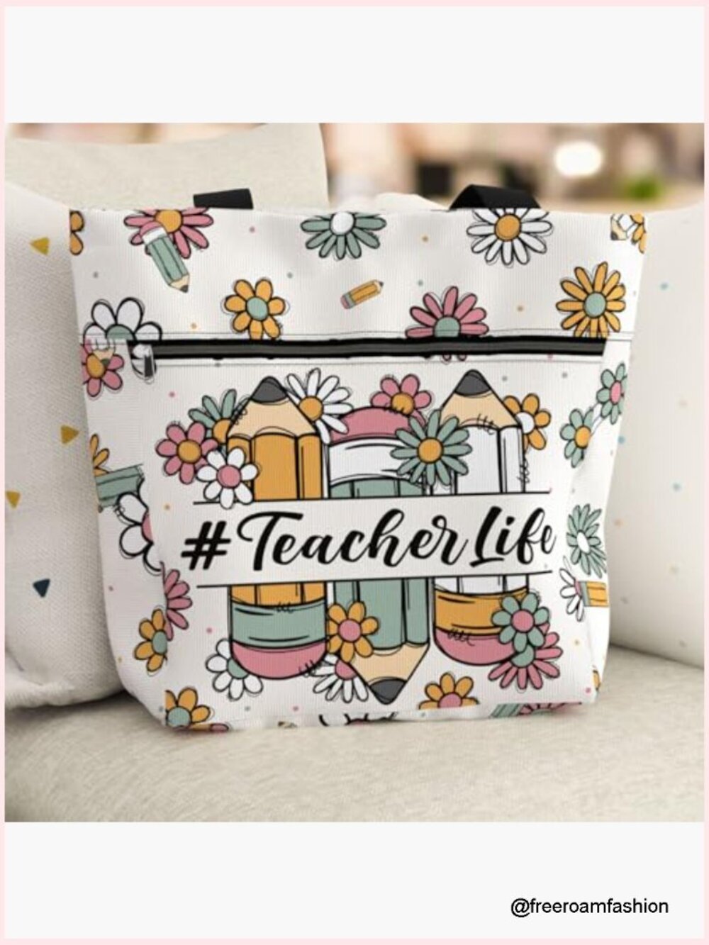 Large Waterproof Tote Bag with Multiple Pockets for Work Laptop - Picture 7 of 7